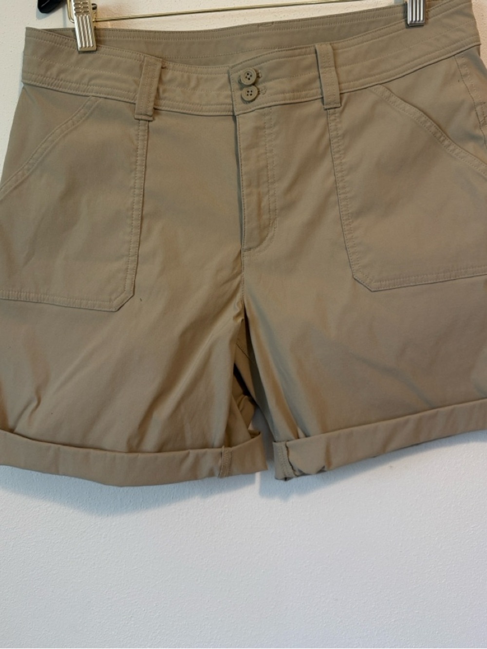 Eddie Bauer Tan Roll-Cuff Utility Shorts